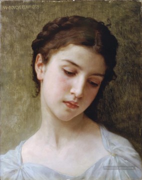 Etude Tête de Jeune fille réalisme William Adolphe Bouguereau Peinture à l'huile